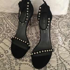 Stuart Weitzman Nudist Pearl Sandals-8.5M